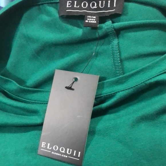 New Eloquii Green Blouse Draped Front 14/16 - Picture 5 of 6